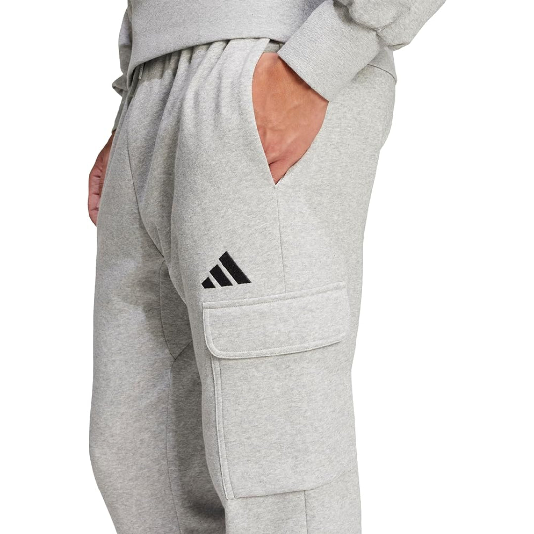 adidas Men's Essentials Feel Cozy Fleece Cargo Pants - Grey