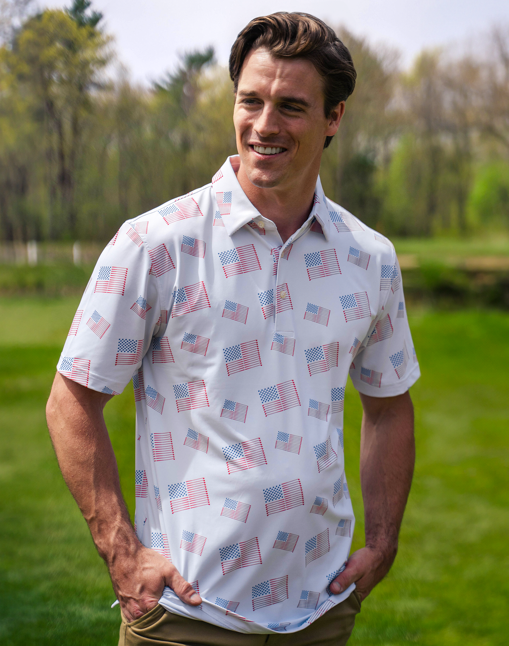 Golf Flag Men's Polo