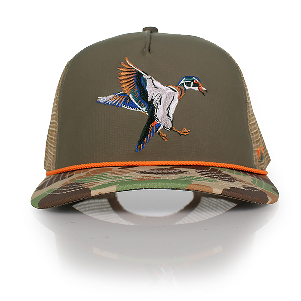 Wood Duck 5-Panel Ridgeline Mesh Back Rope Cap