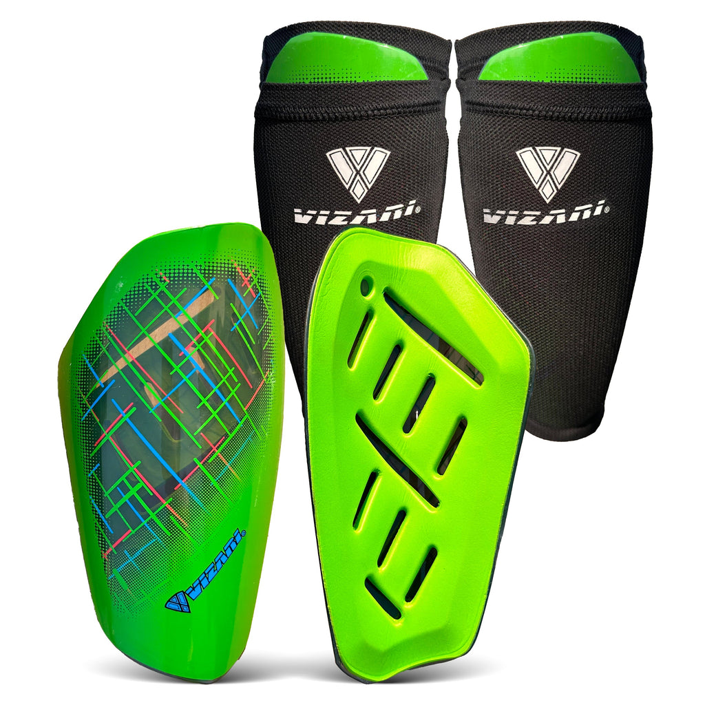 Soquel Soccer Slip in Shin Guard with Pocketed Sleeve-Green/Black