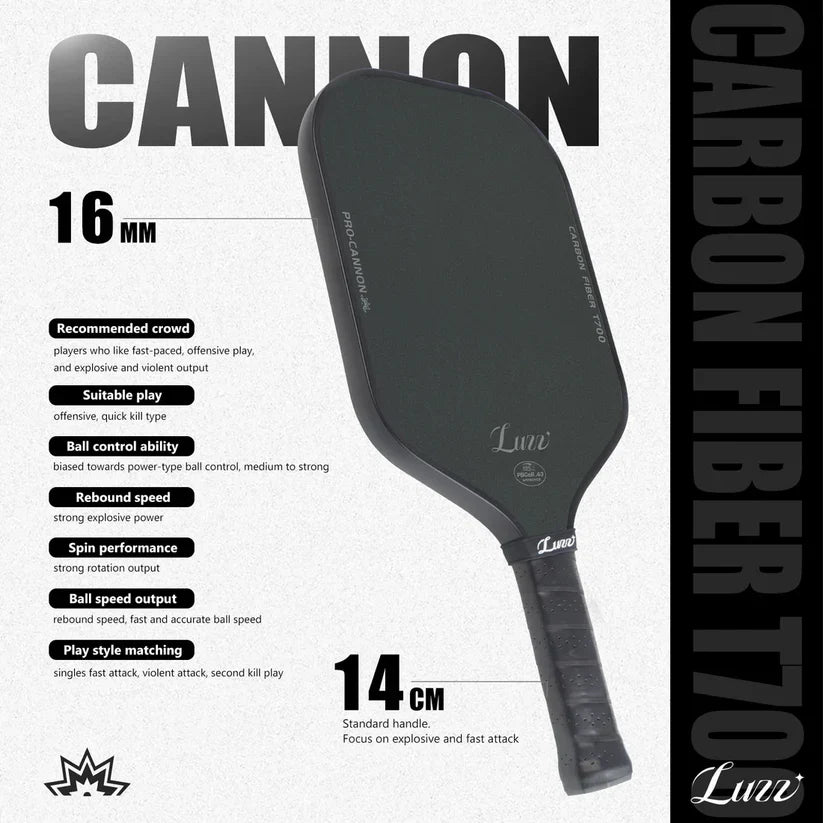 Luzz Pro Cannon Mad Pickler Edition Pickleball Paddle & Cover