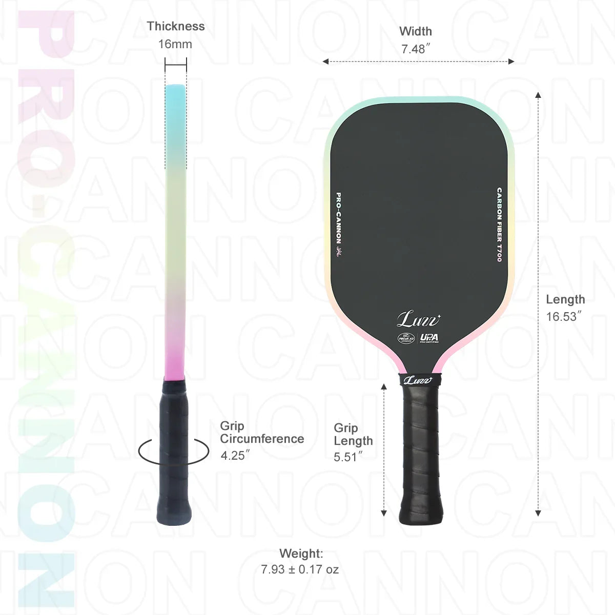 Luzz Candy Cannon Mad Pickler Edition Pickleball Paddle & Cover