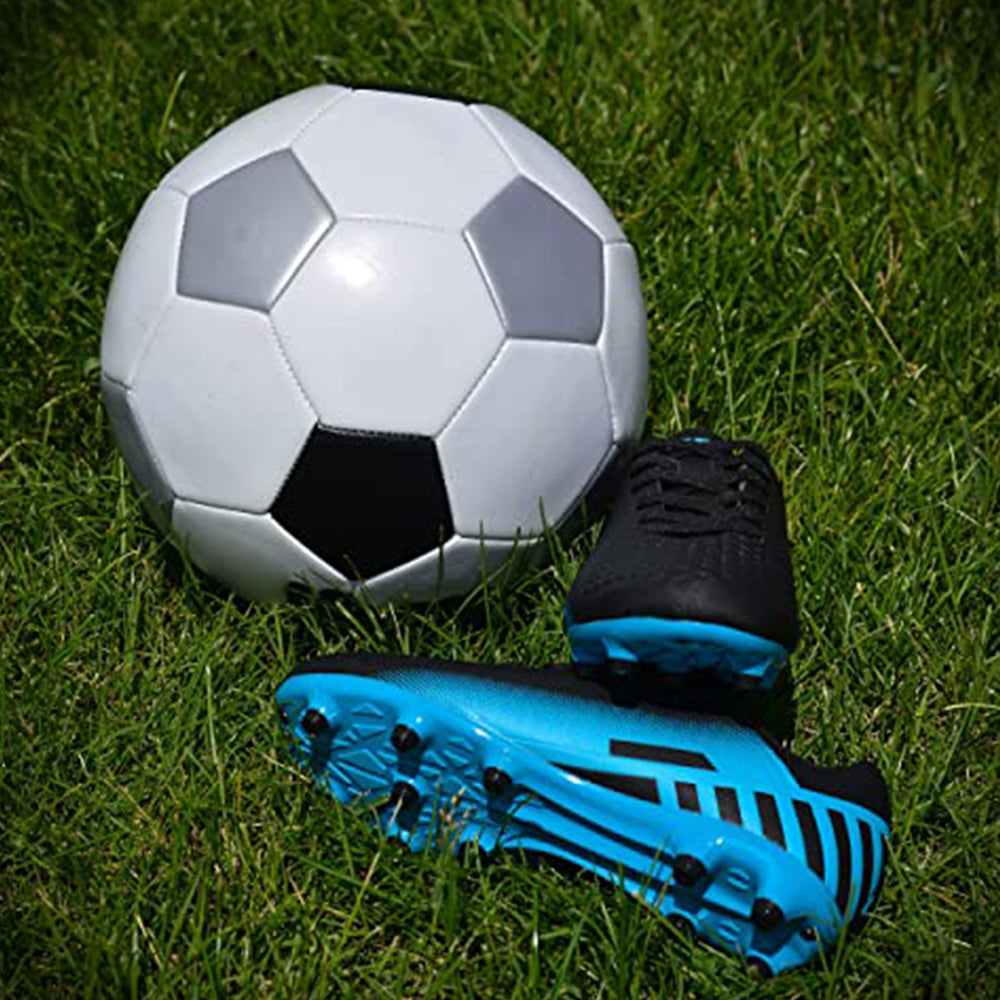 Santos JR. Firm Ground Soccer Shoes -Black/Sky Blue