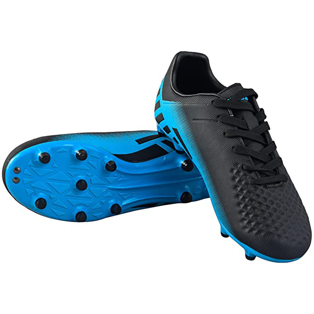 Santos JR. Firm Ground Soccer Shoes -Black/Sky Blue