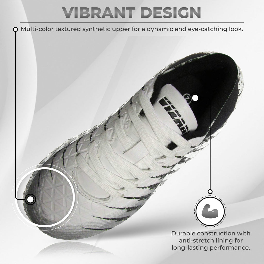 Bolt Firm Ground Soccer Shoes -White/Black/Silver