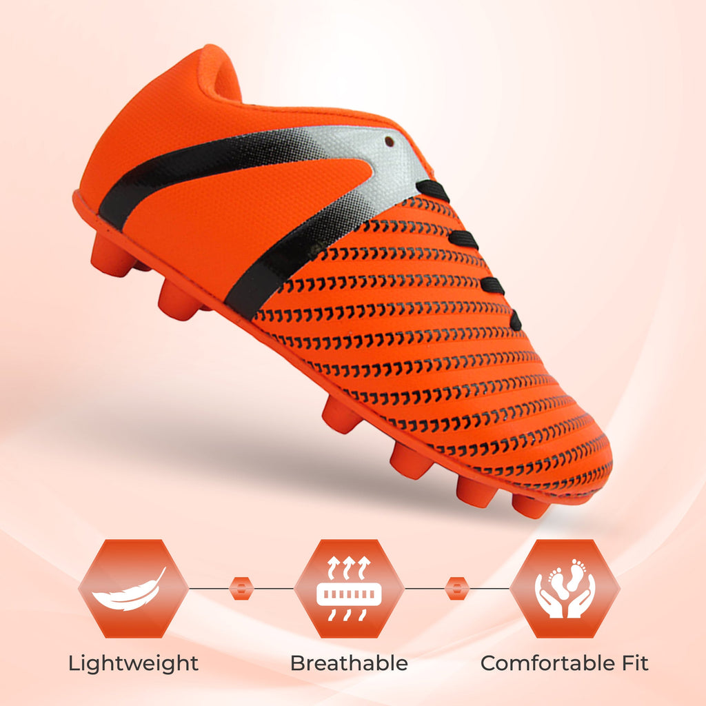 Vizari Impact Firm Ground Soccer Shoes – Orange/Silver