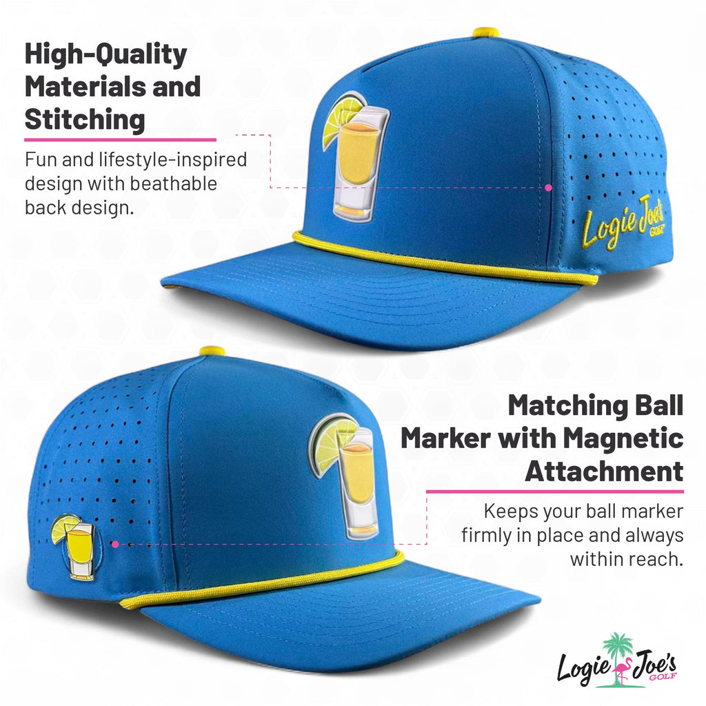 Zero Chill Yeti Golf Hat | Snapback Cap | Built-in Magnetic Ball Marker Holder + Marker Included | Adjustable Navy Abominable Snowman