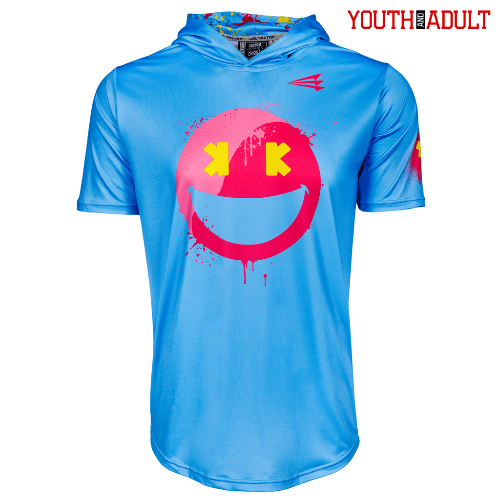Smiley K Paint Splatter HyperMAX Short Sleeve Baseball Hoodie