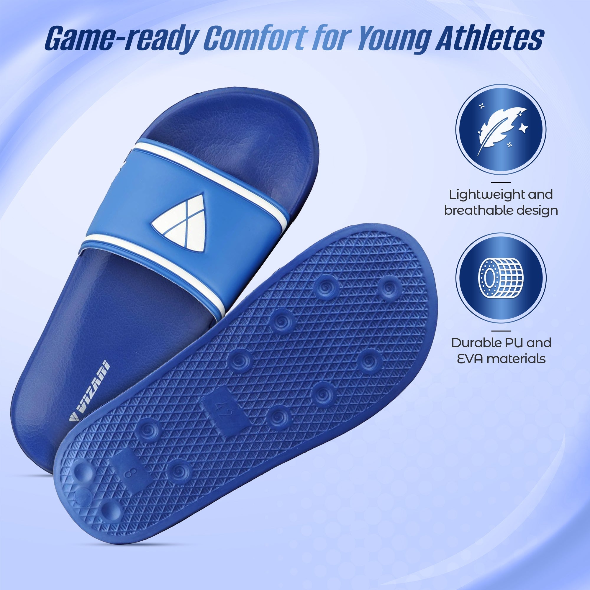 Youth Soccer Slide Sandals-Blue