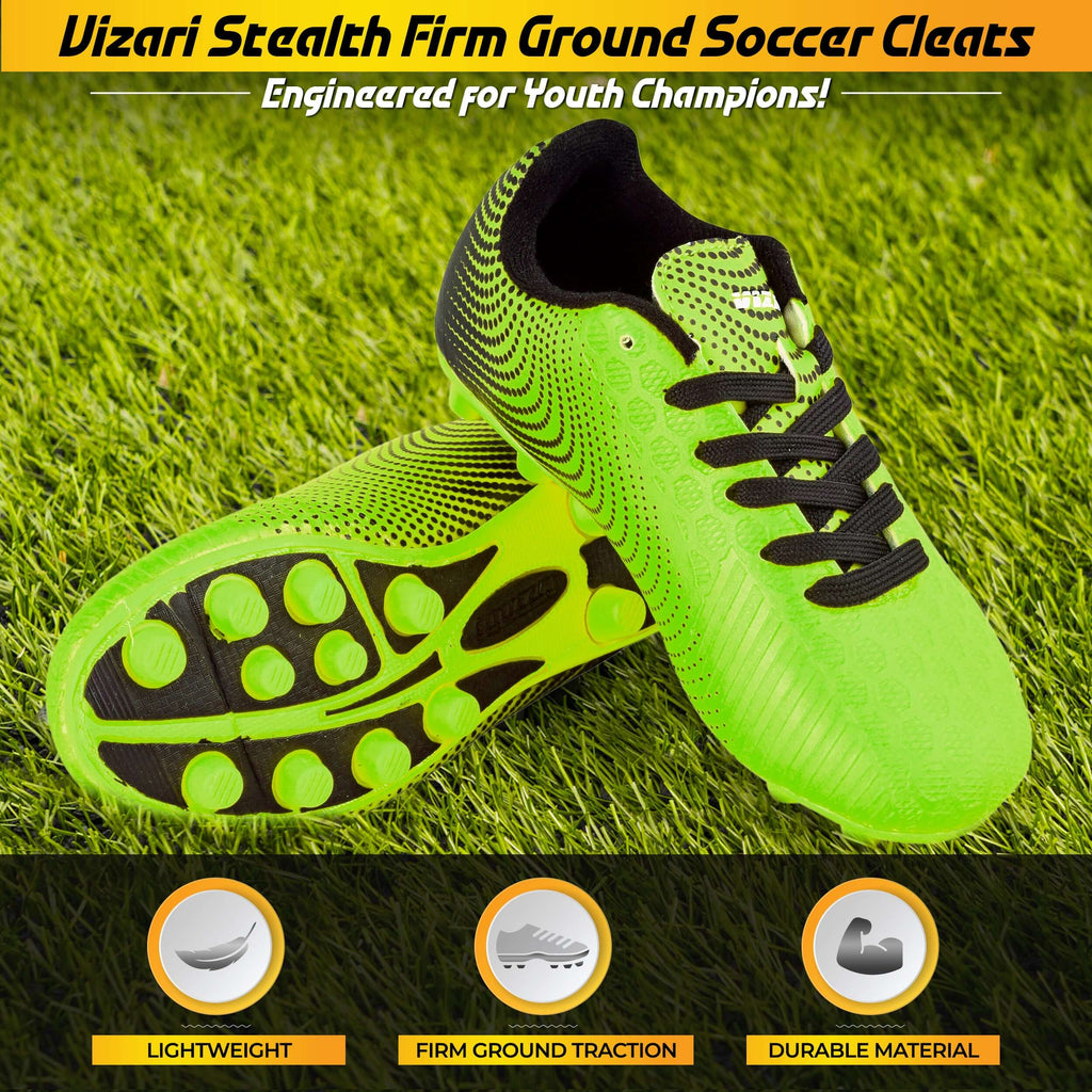Vizari Stealth Firm Ground Soccer Shoes – Green/Black