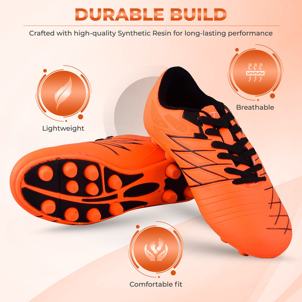 Boca Firm Ground Soccer Cleats - Orange/Black