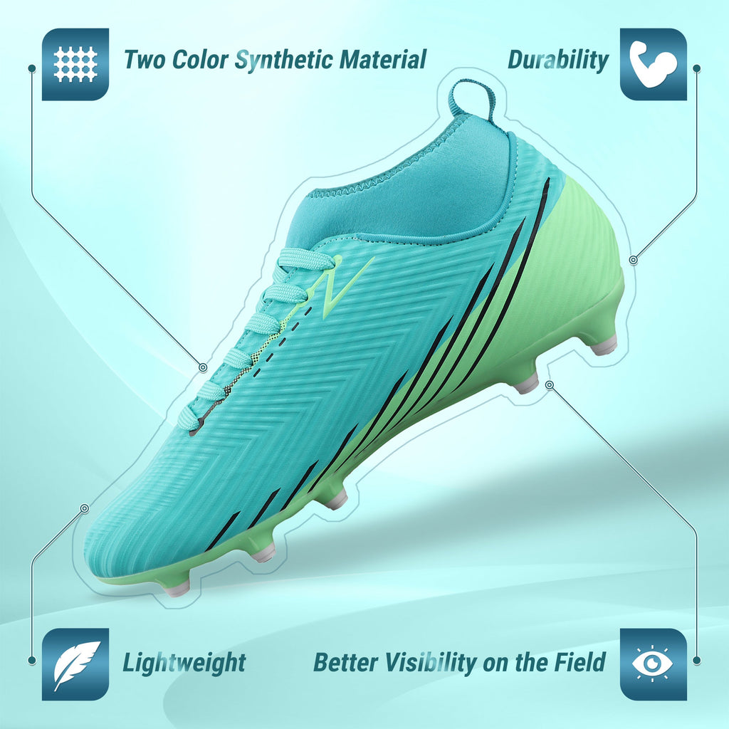 Tesoro Firm Ground Mid-Cut Soccer Shoes - Aqua/Mint