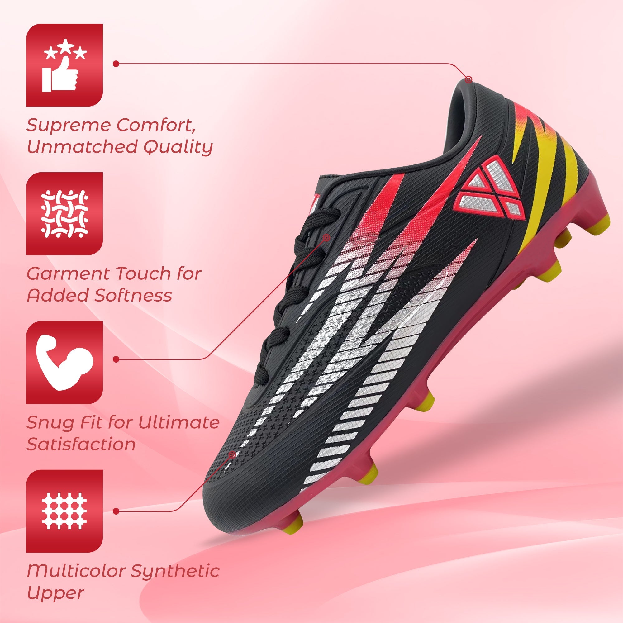 Bodega Junior Firm Ground Soccer Cleats - Black