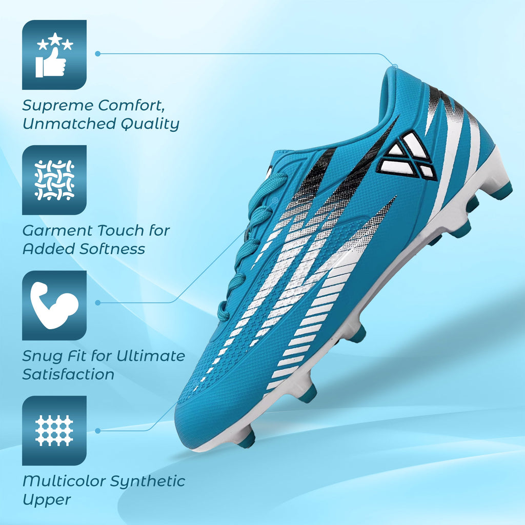 Bodega Junior Firm Ground Soccer Cleats - Sky/White