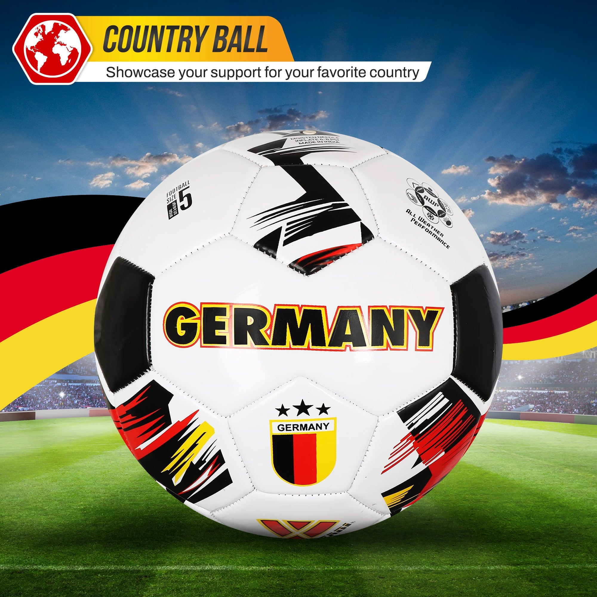 Mini National Team Soccer Balls-Germany White