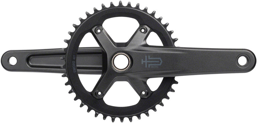 microSHIFT Sword 1x Crankset - 172.5mm 10-Speed 42t 110 Asym BCD  24mm Spindle BLK