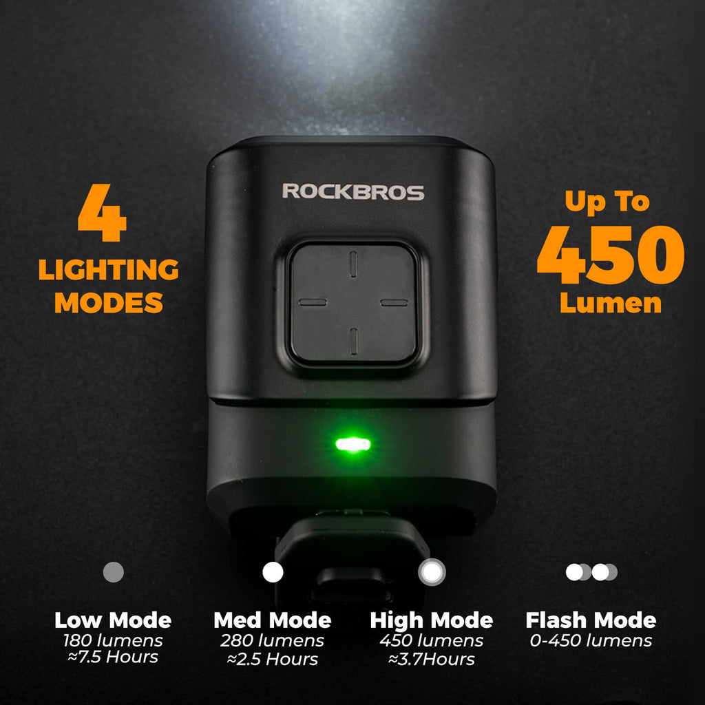 2-in-1 Bike Horn & Front Light -  450lm
