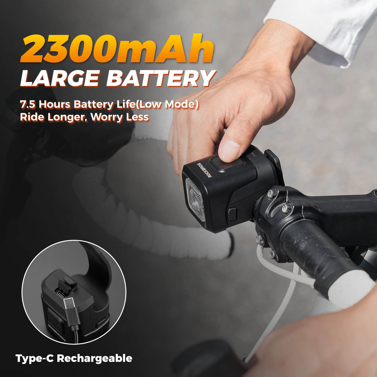 2-in-1 Bike Horn & Front Light -  450lm