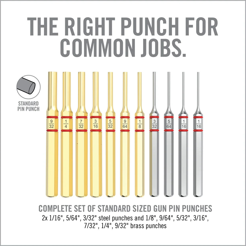 Accu-Punch® 11-Piece Standard Brass & Steel Pin Punch Set