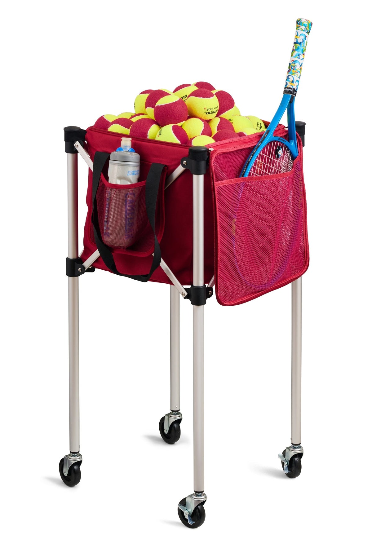 Ball Tote - Red Replacement Bag for Tennis and Pickleball Pro Teaching Cart