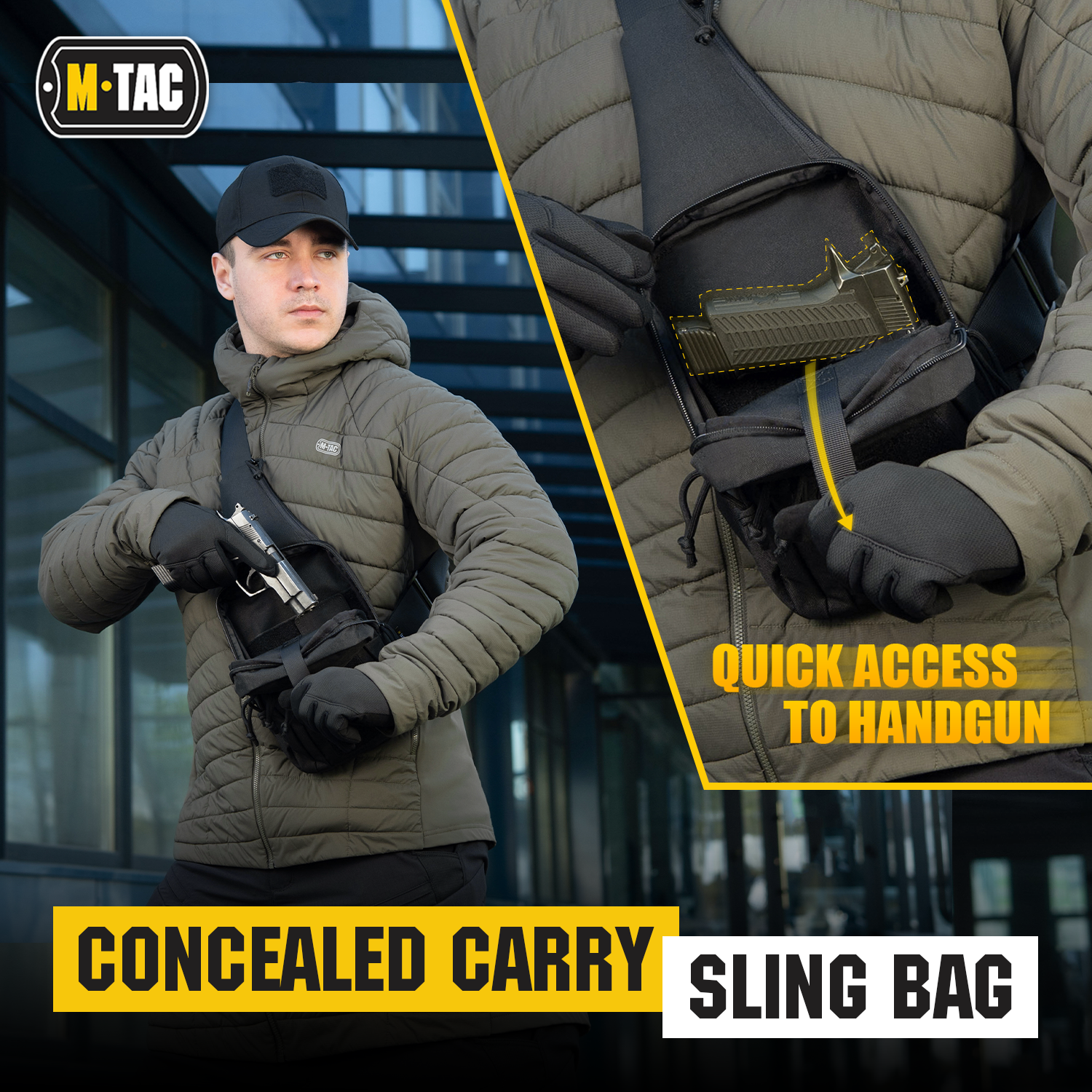 M-Tac Tactical Bag Shoulder Chest Pack with Sling & Loop Panel