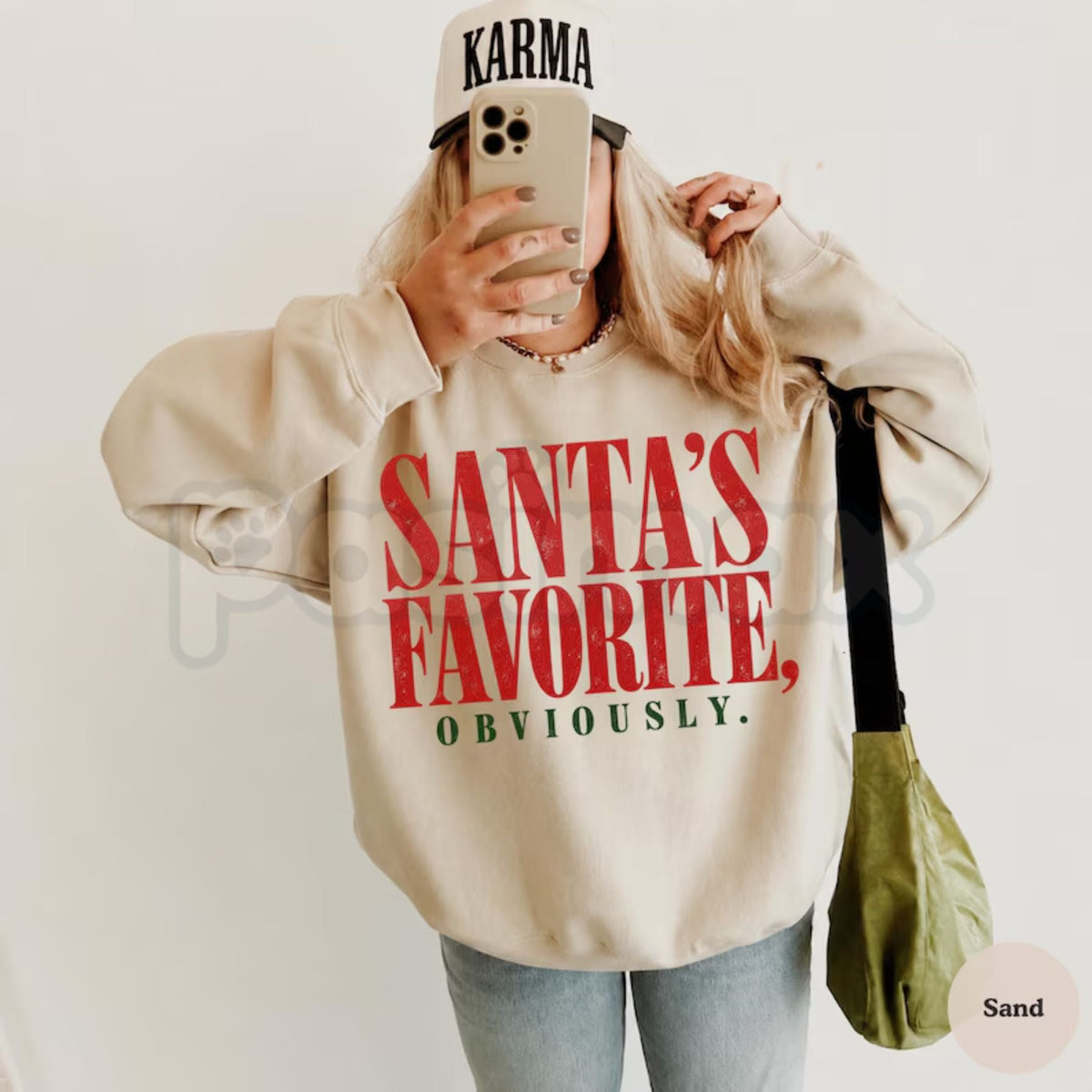 Santa's Favorite Sweatshirt | Retro Festive Christmas Graphic Crewneck