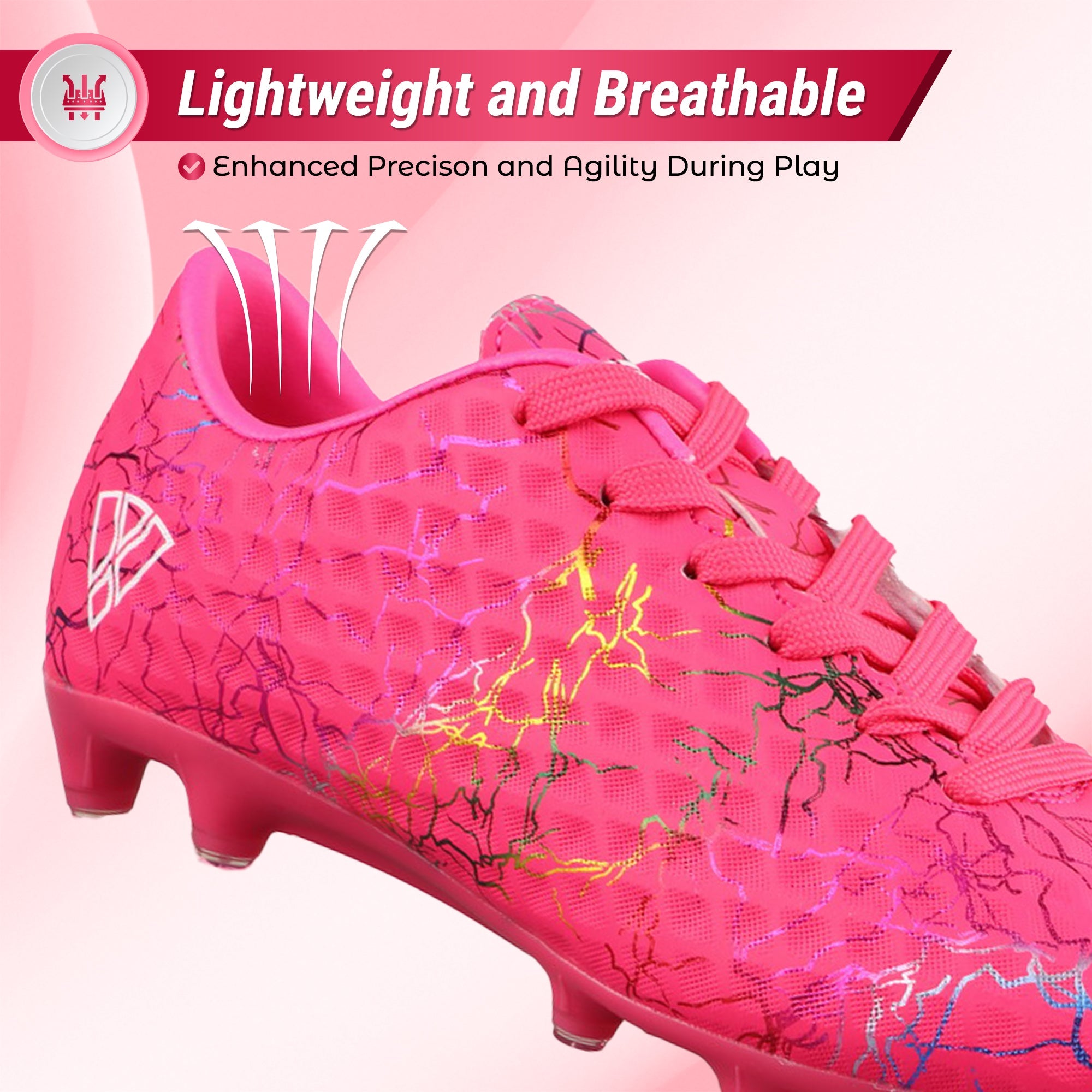 Zodiac JR. Firm Ground Soccer Shoes -Pink
