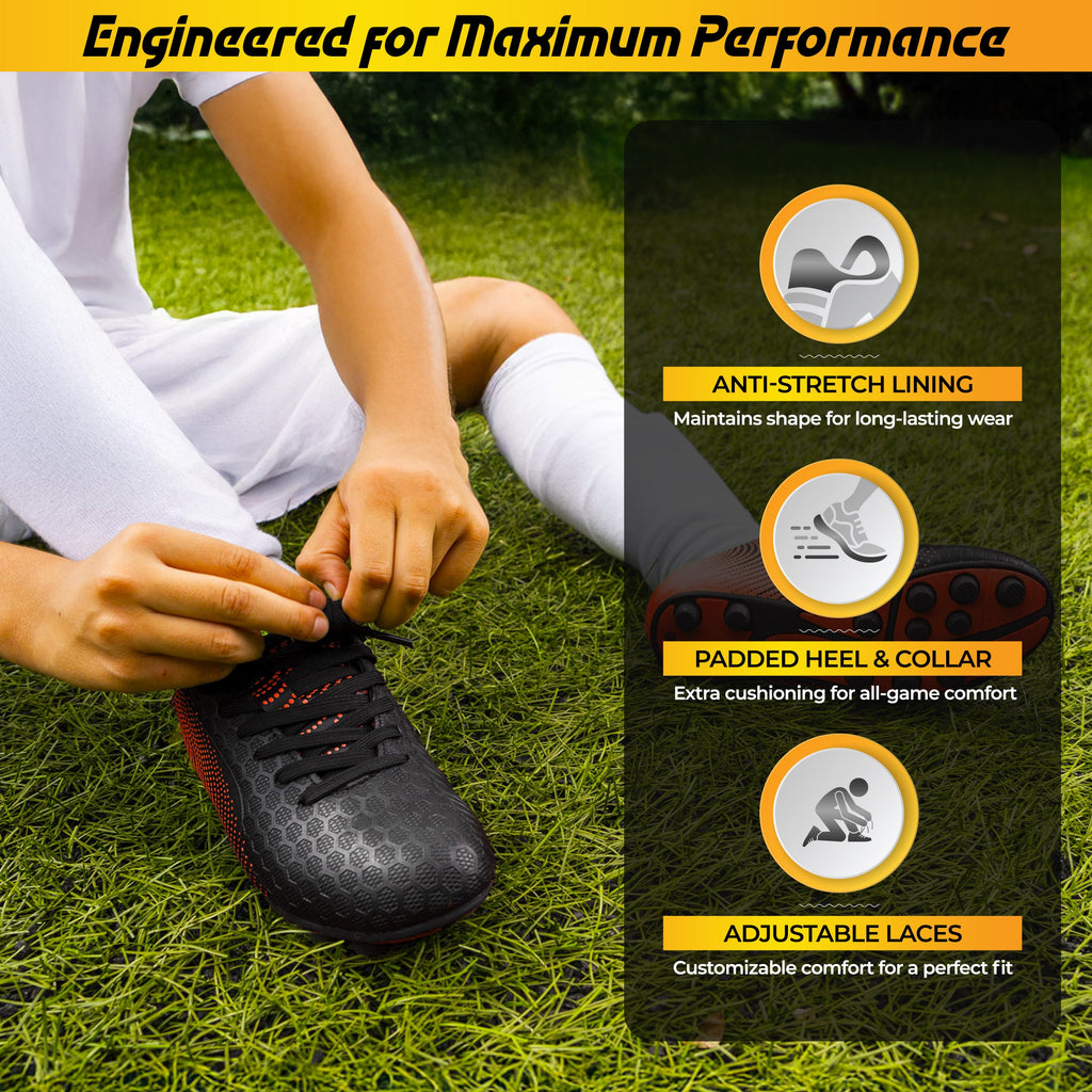 Stealth Firm Ground Soccer Shoes -Black/Orange