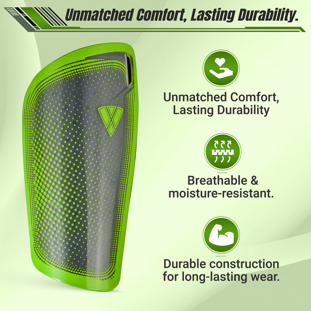 Atletico Soccer Shin Guard with Compression Pocket Sleeve - Green/Grey