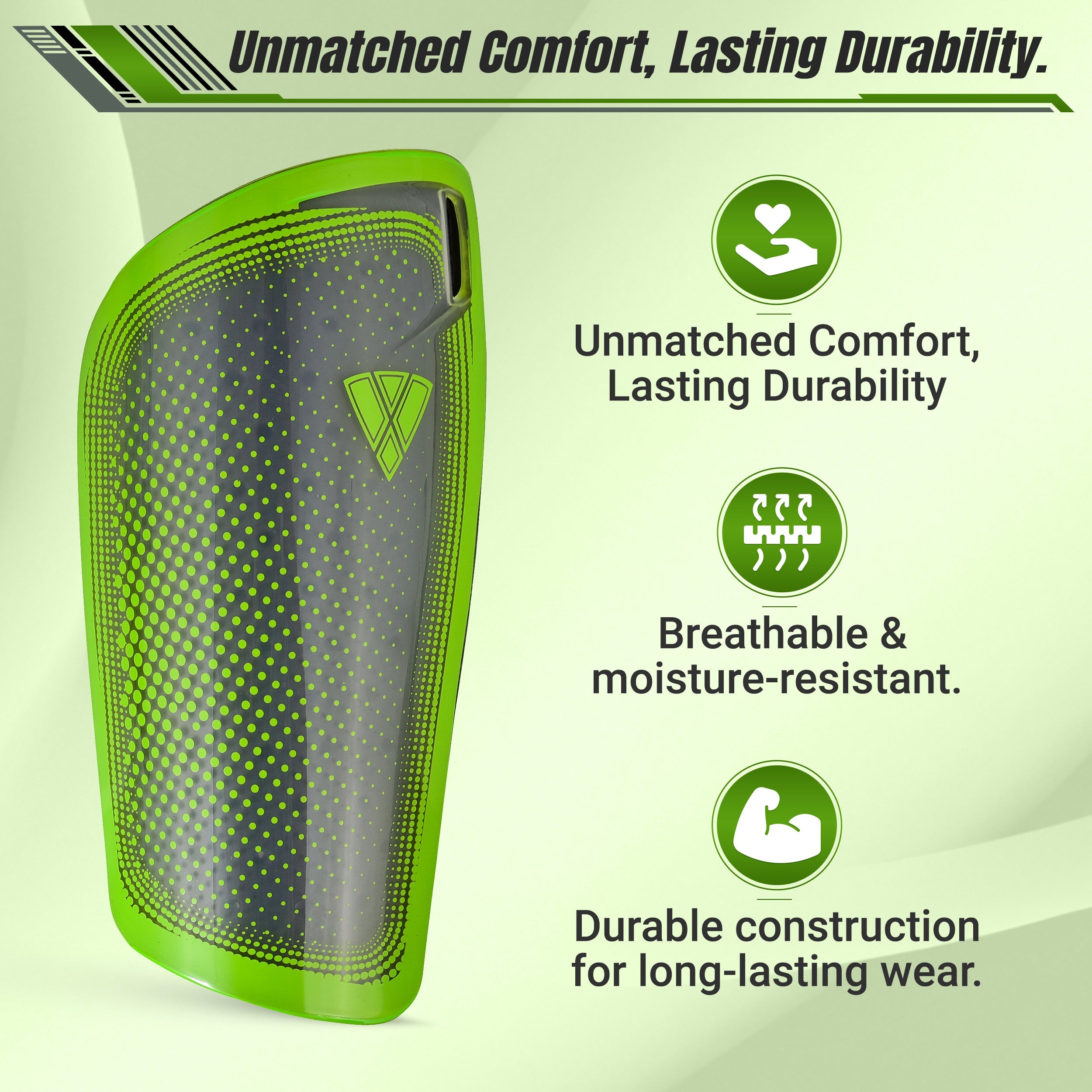 Atletico Soccer Shin Guard with Compression Pocket Sleeve - Green/Grey