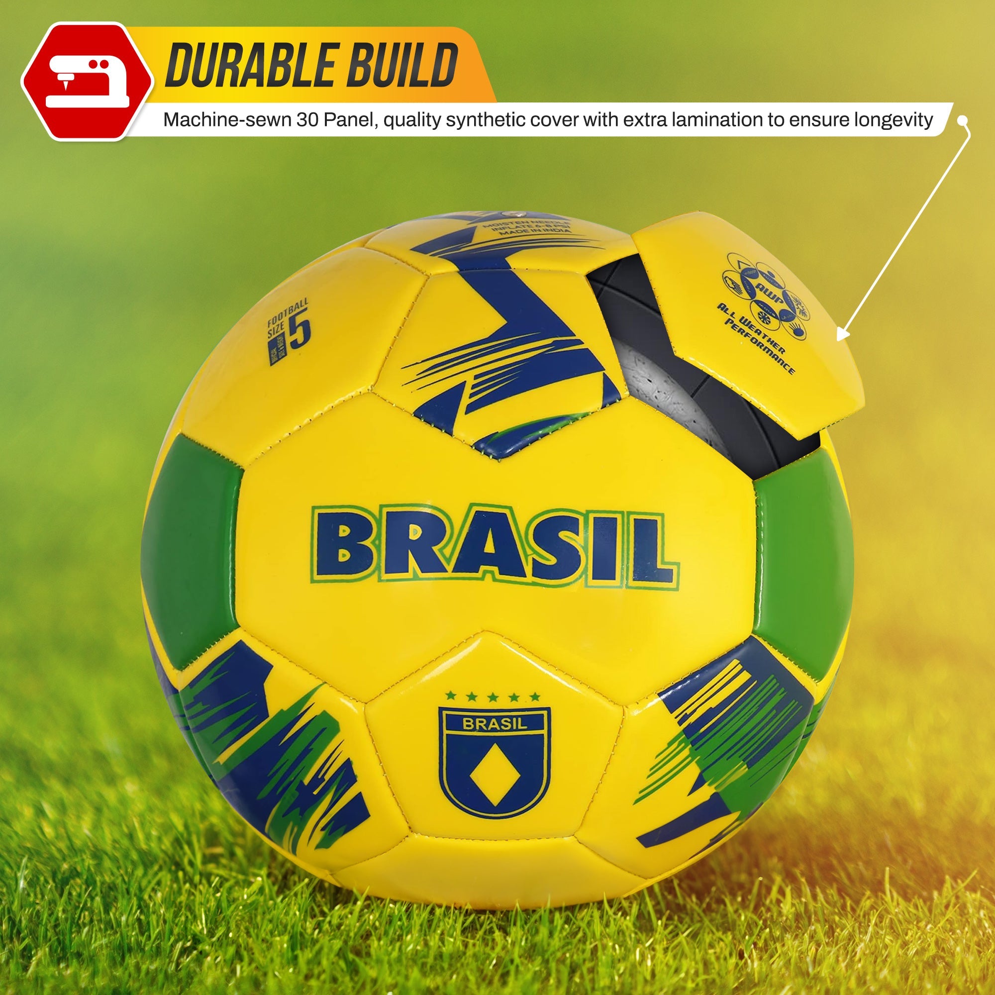 Mini National Team Soccer Balls-Brazil Yellow