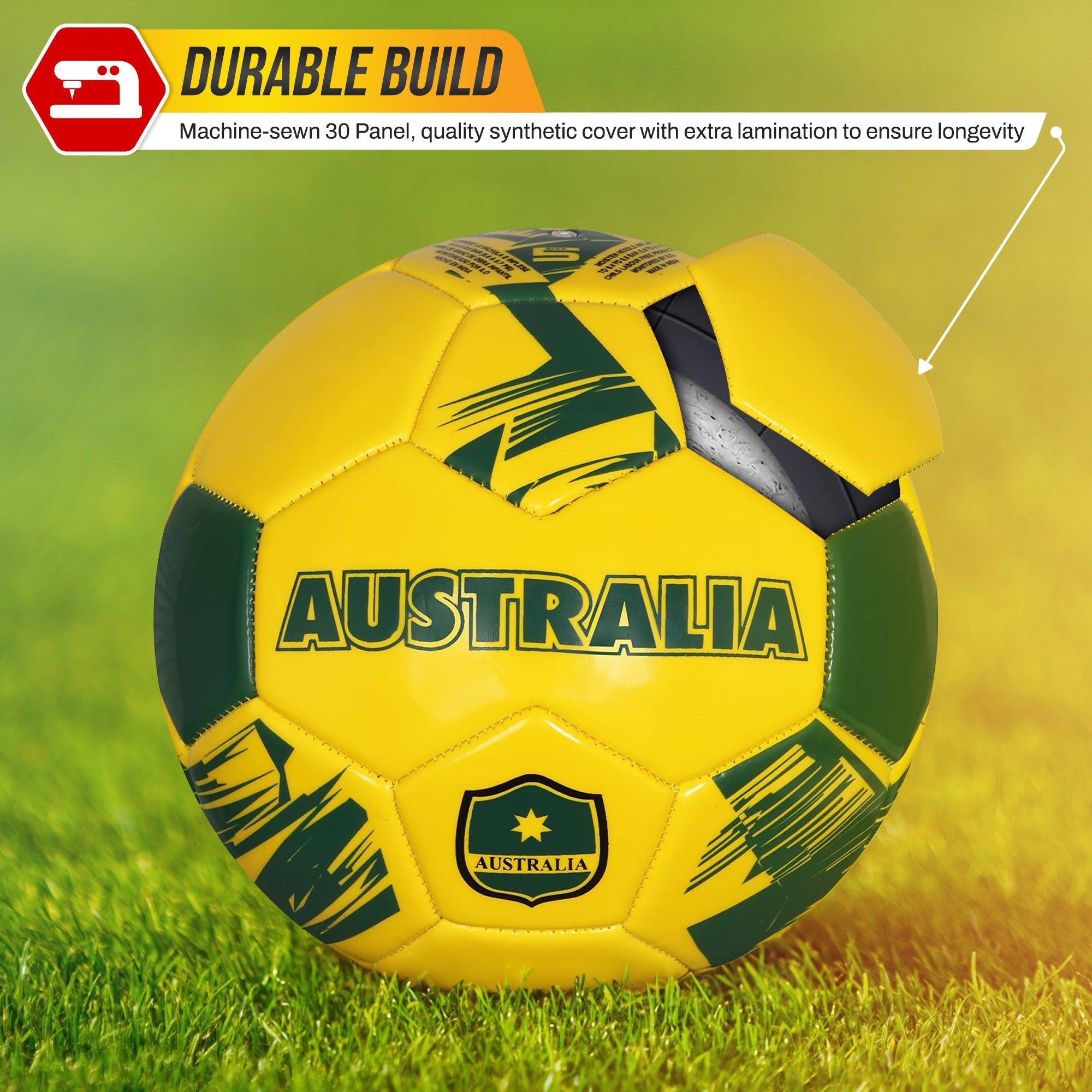 National Team Soccer Balls-Australia Yellow