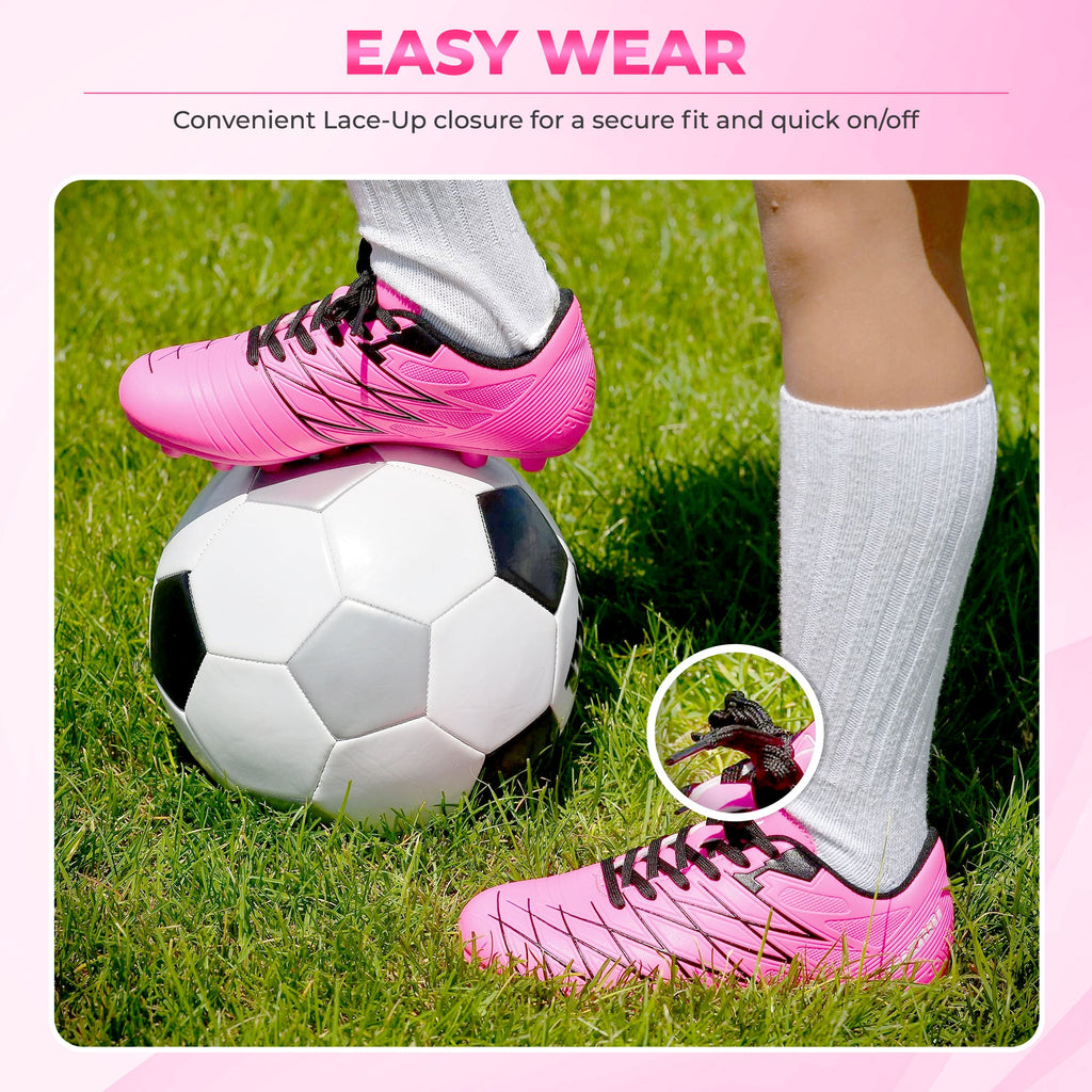 Boca Firm Ground Soccer Shoes - Pink/Black