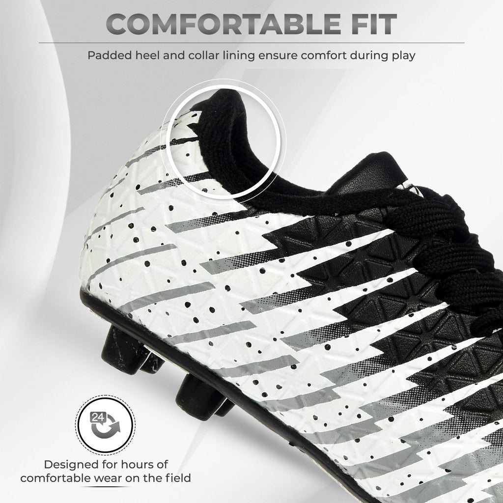 Bolt Firm Ground Soccer Shoes -Black/White/Silver