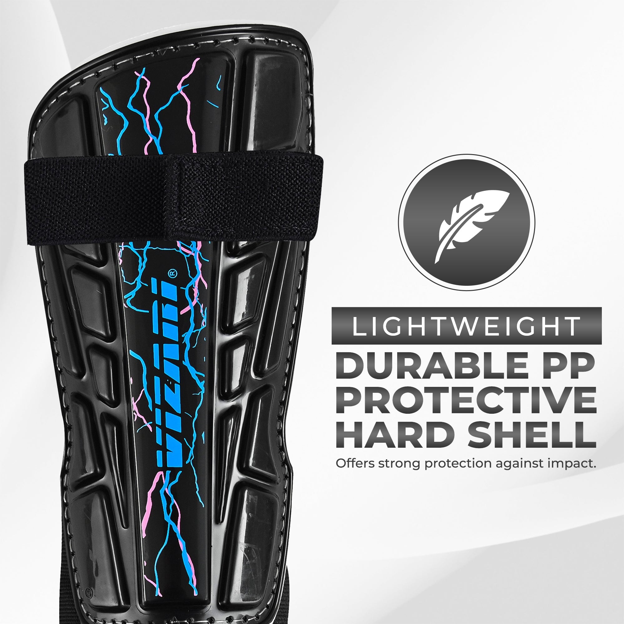 Zodiac Soccer Shin Guard with Detachable Ankle Protection-Black