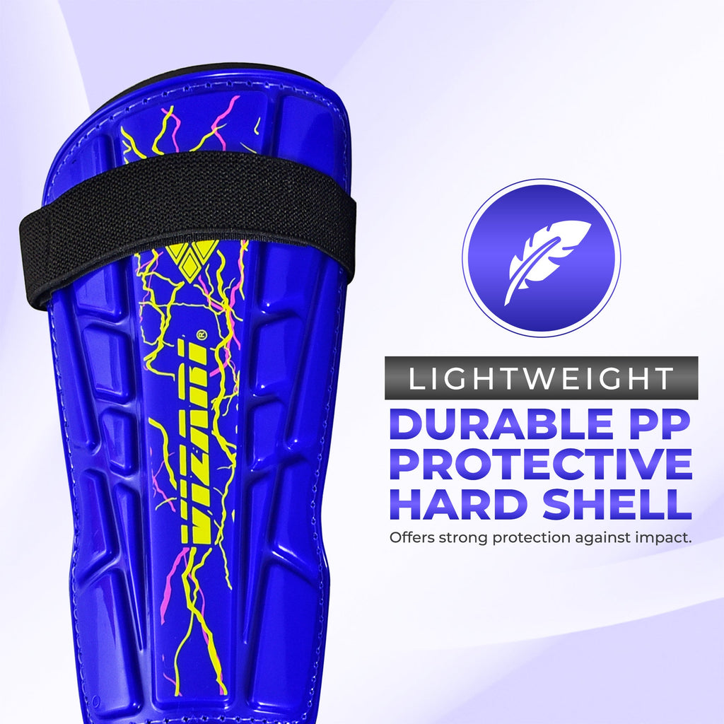 Zodiac Soccer Shin Guard with Detachable Ankle Protection-Blue