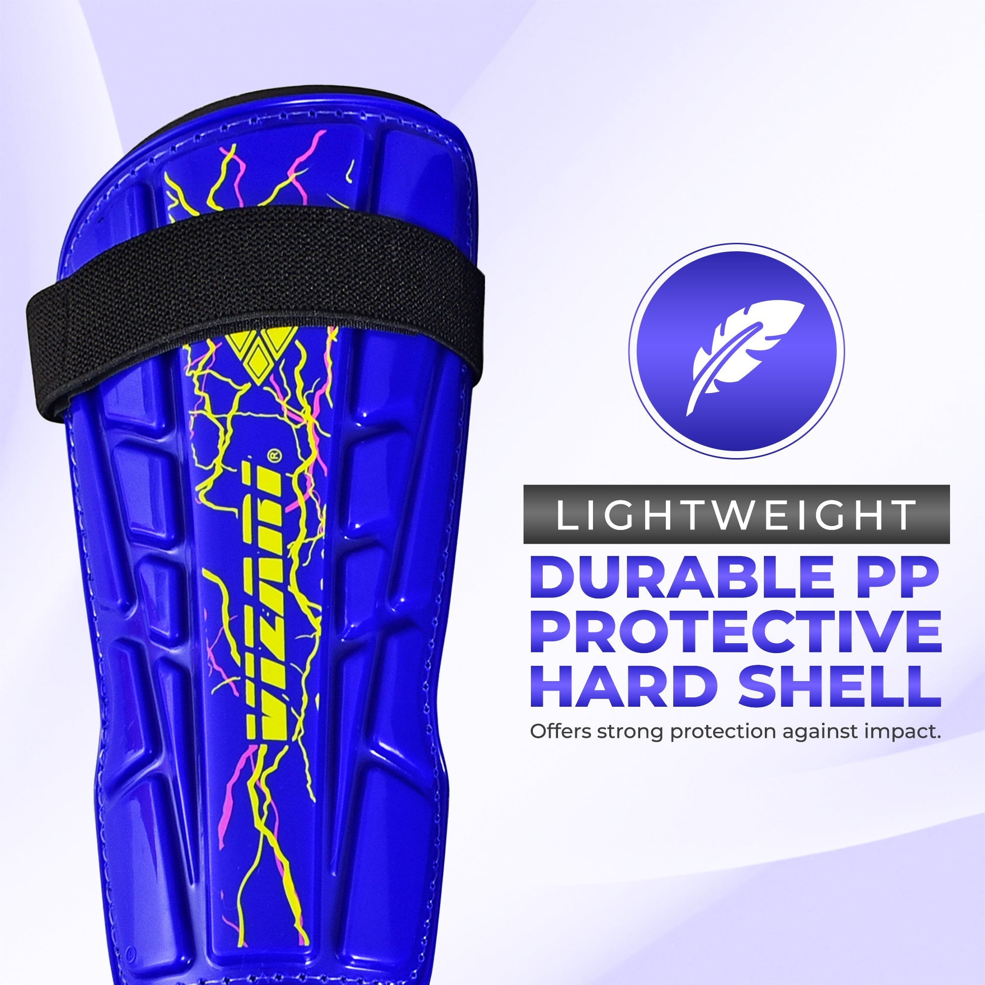 Zodiac Soccer Shin Guard with Detachable Ankle Protection-Blue