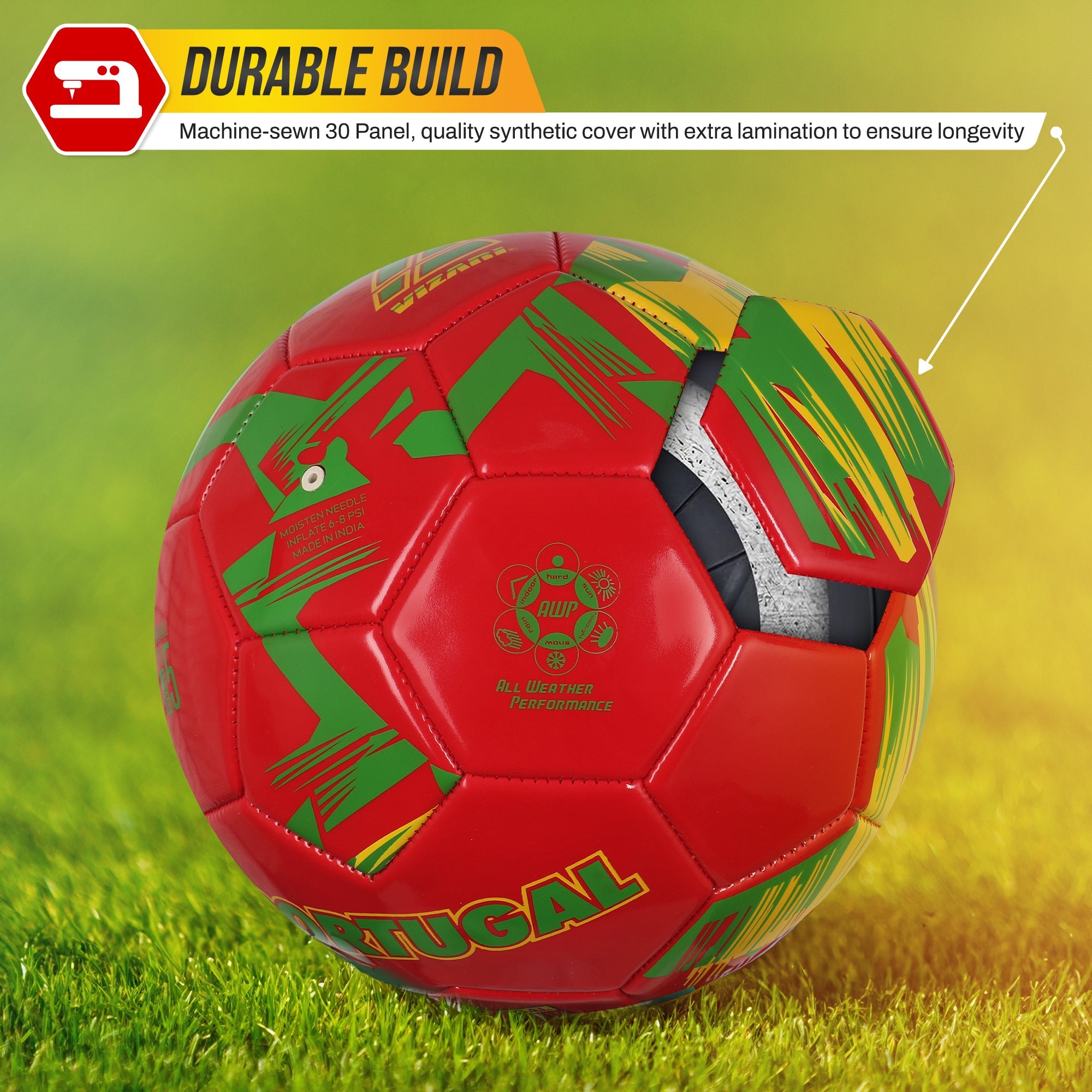 Mini National Team Soccer Balls-Portugal Red