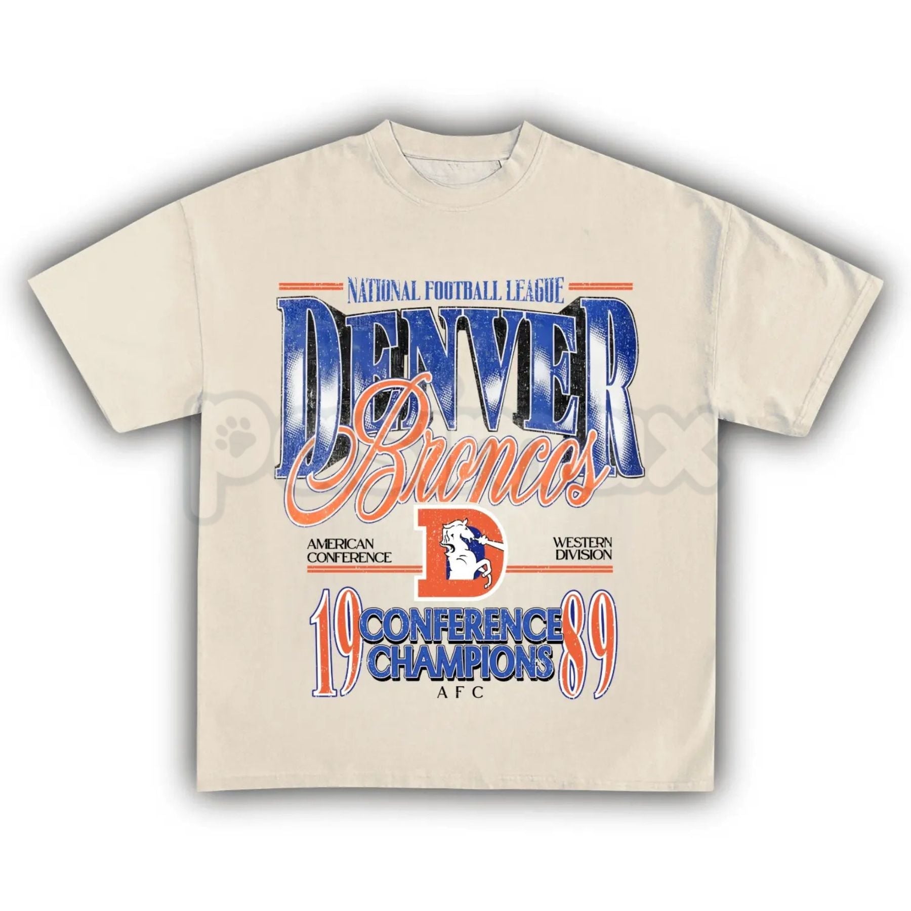 Vintage Denver Football Graphic T-Shirt - Retro Denver Fan Crewneck Shirt, Mile High Football Inspired Tee, Classic Colorado Sports Apparel, Premium Heavyweight Game Day Top, Nostalgic Denver Football Fan Gift