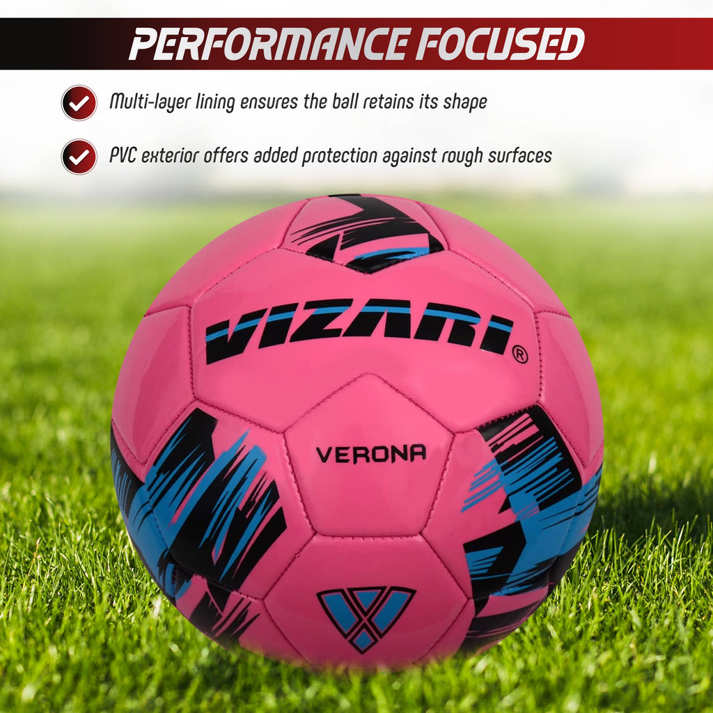 Verona Soccer Ball-Pink/Black/Sky