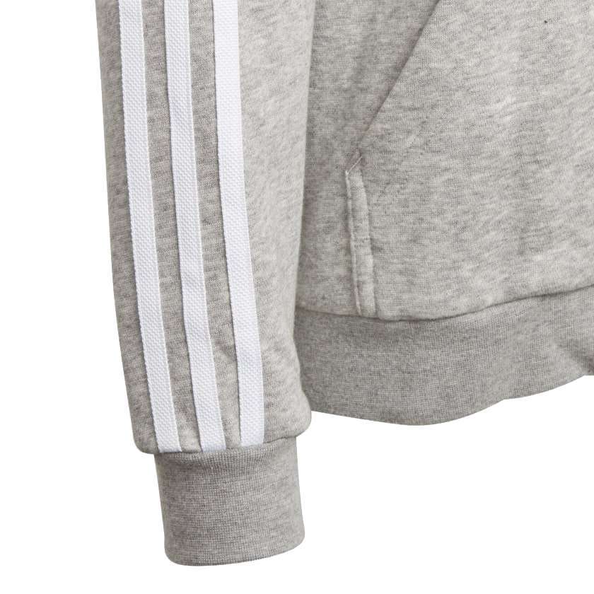 adidas Originals Youth Boys Trefoil Full-Zip Hoodie - MEDIUM GREY / HEATHER WHITE