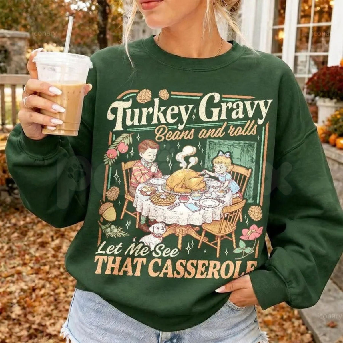 Turkey Gravy Beans & Rolls Sweatshirt | Funny Thanksgiving Feast Crewneck