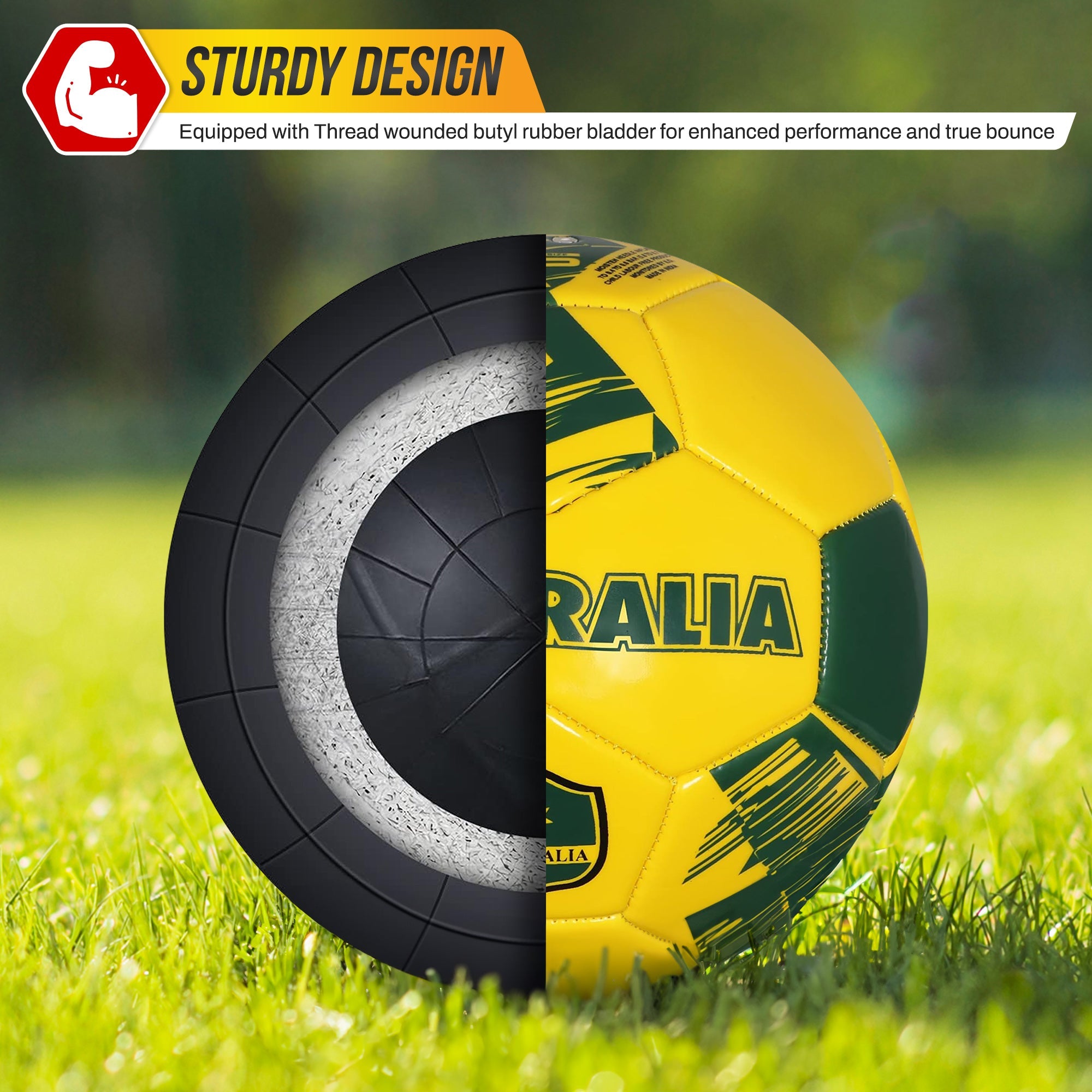 National Team Soccer Balls-Australia Yellow