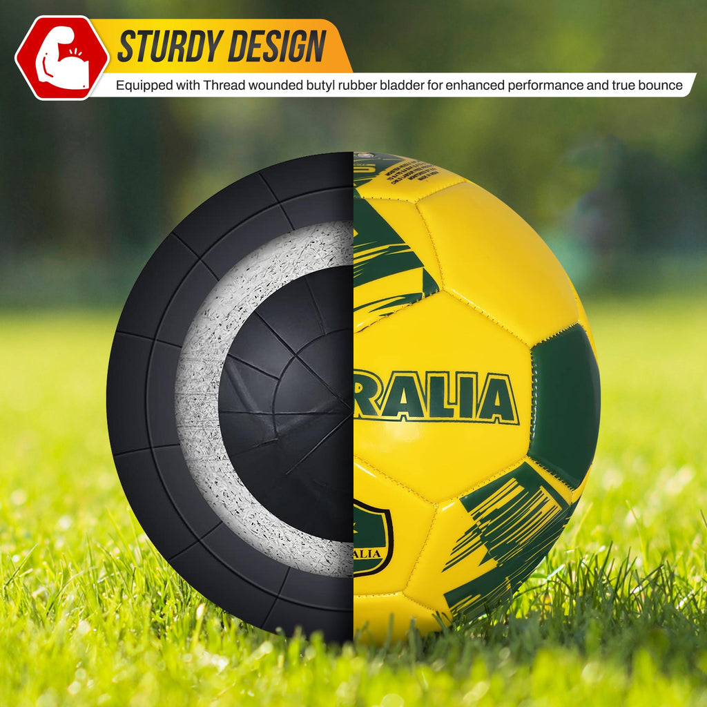 Mini National Team Soccer Balls-Australia Yellow