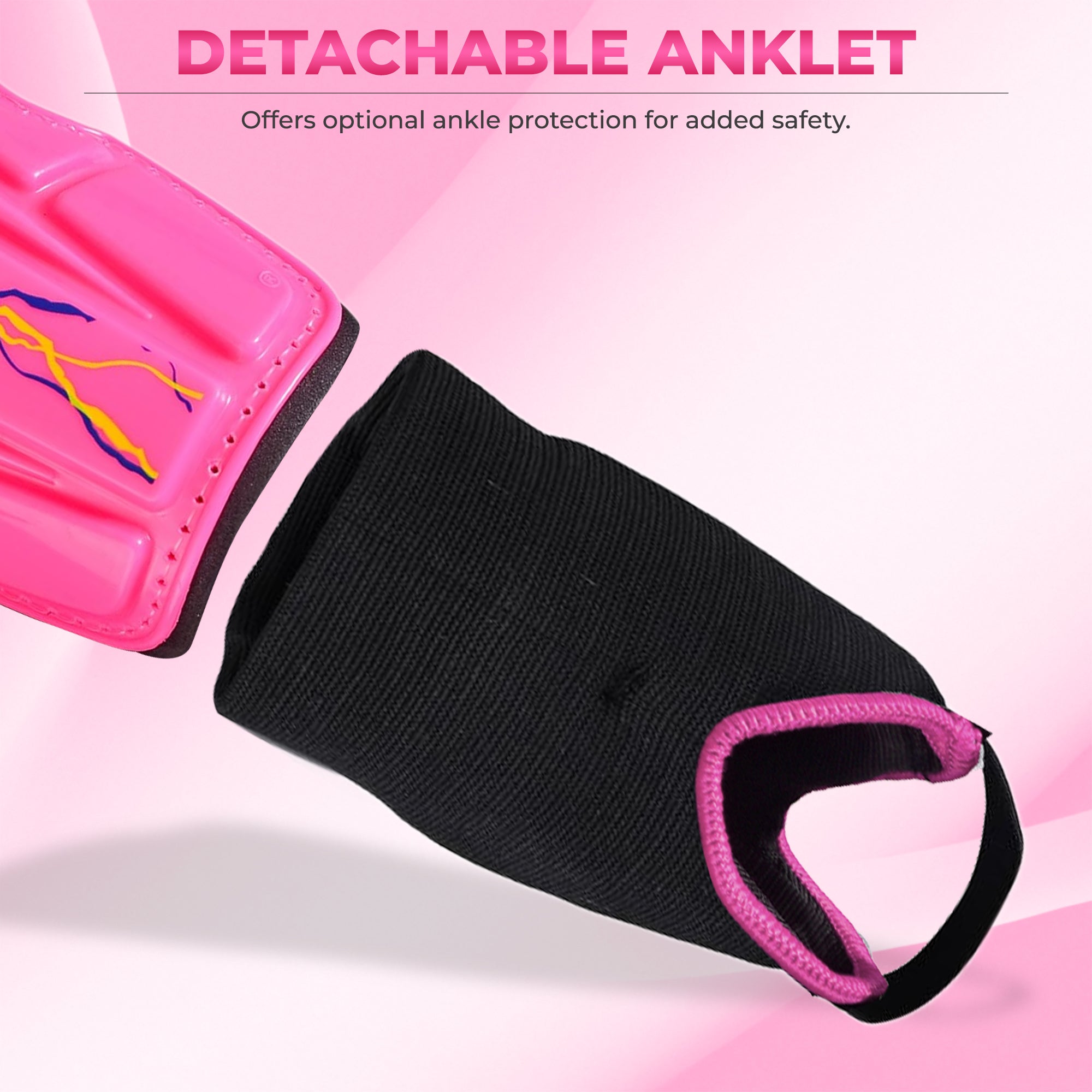Zodiac Soccer Shin Guard with Detachable Ankle Protection-Pink
