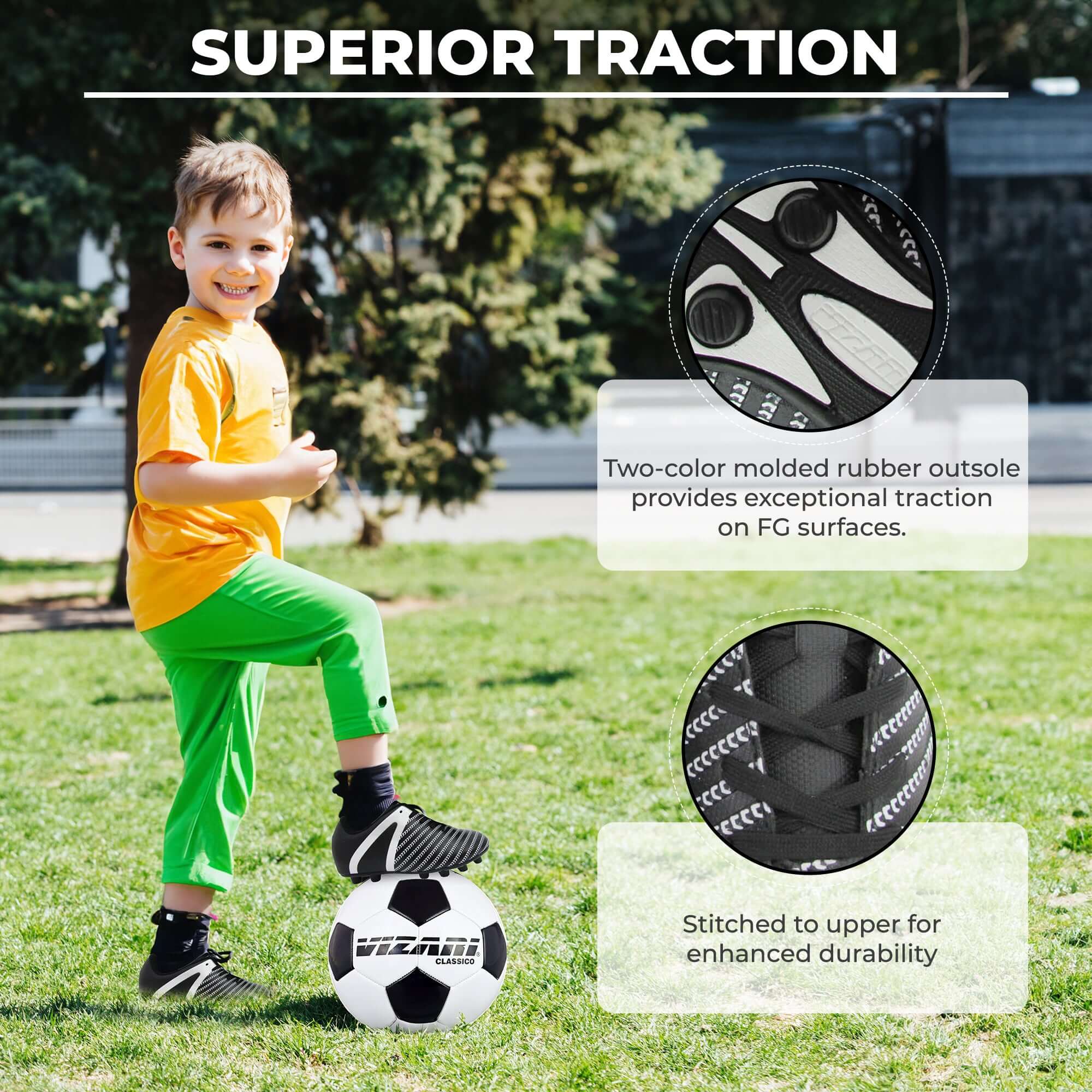 Impact Firm Ground Soccer Shoes -Black/White