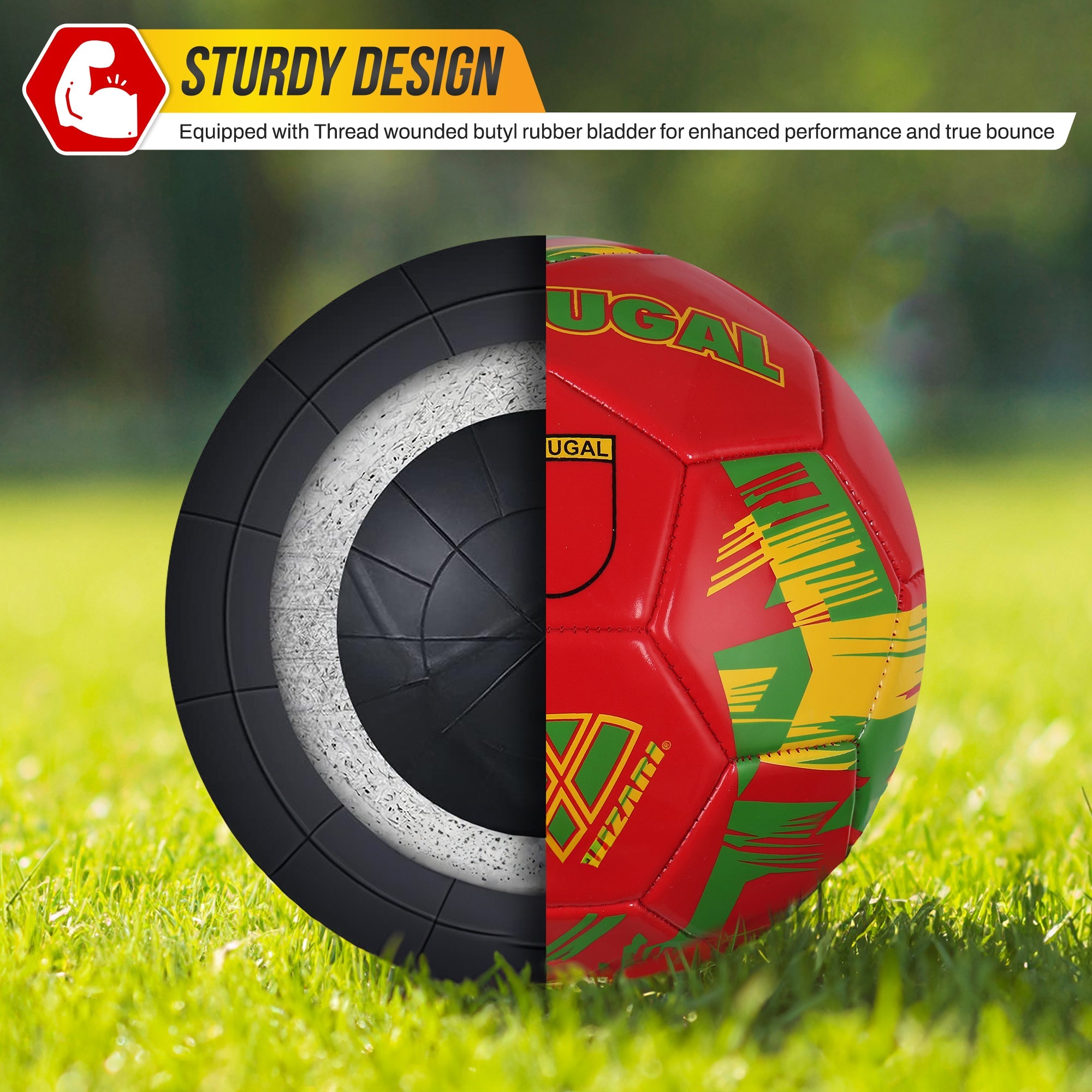Mini National Team Soccer Balls-Portugal Red
