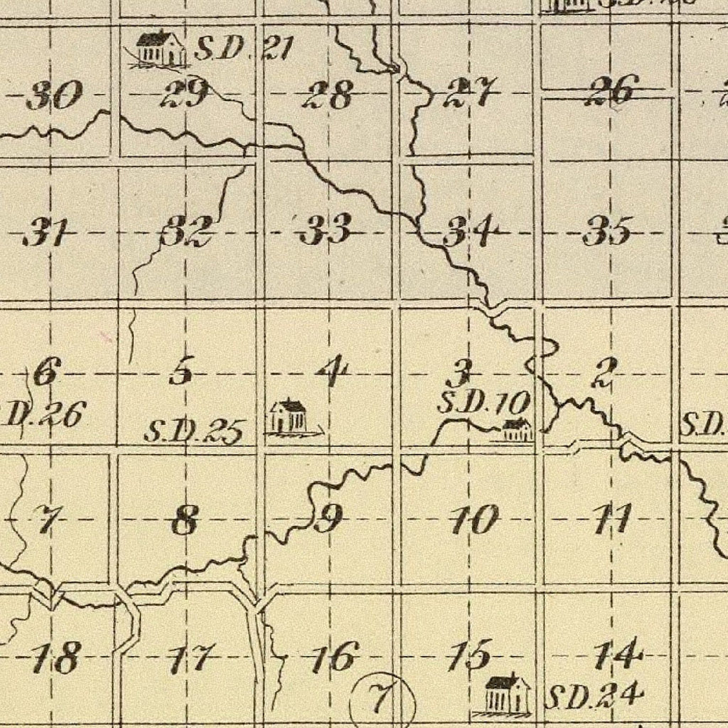 Vintage Map of Golfax County, Nebraska 1885