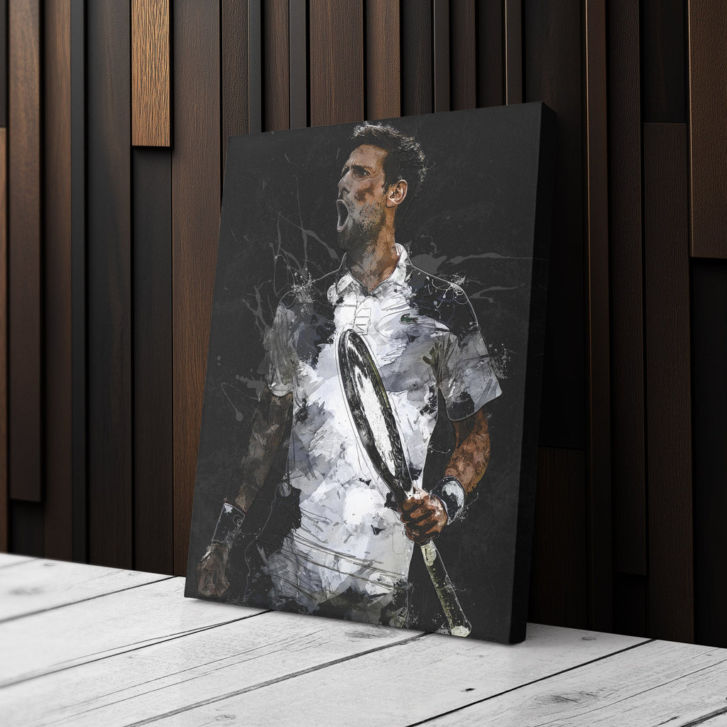 Novak Djokovic Canvas Print – Iconic Tennis Wall Art for Man Cave or Home