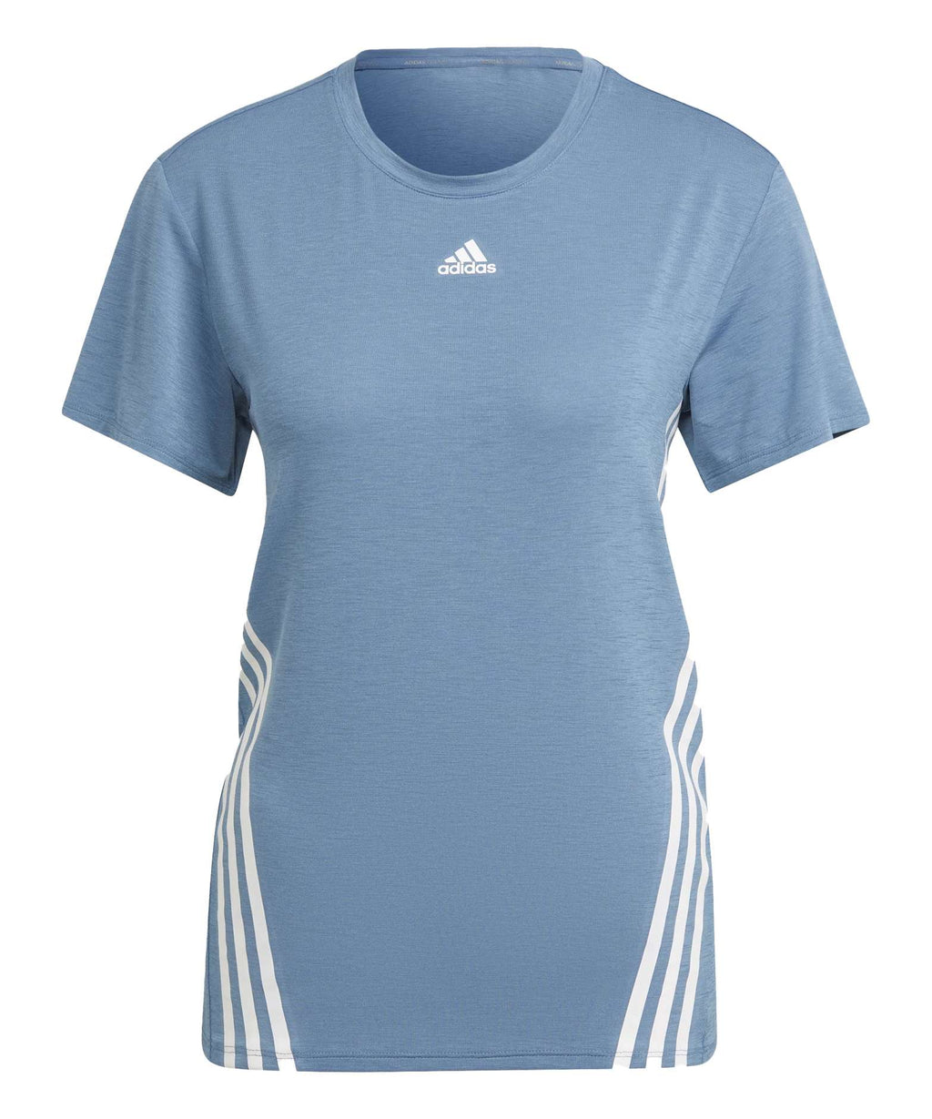 adidas Women's Trainicons 3-Stripes Tee - Altered Blue / White